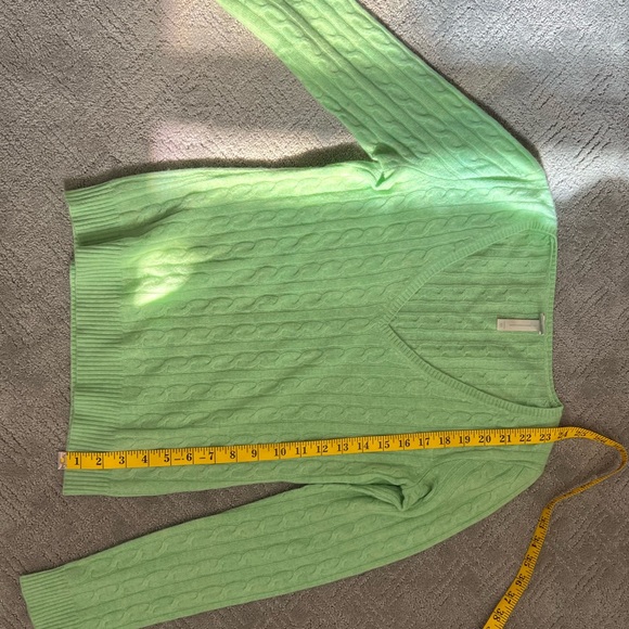 Aqua 100% Cashmere Sweater Medium Green - Picture 10 of 12